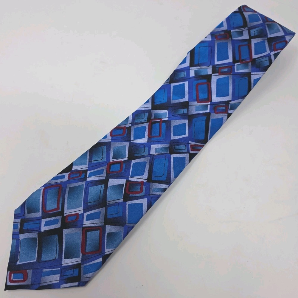 J. Garcia Nevsky Limited‎ Edition Tie Mens Blue Geometric Silk Handmade